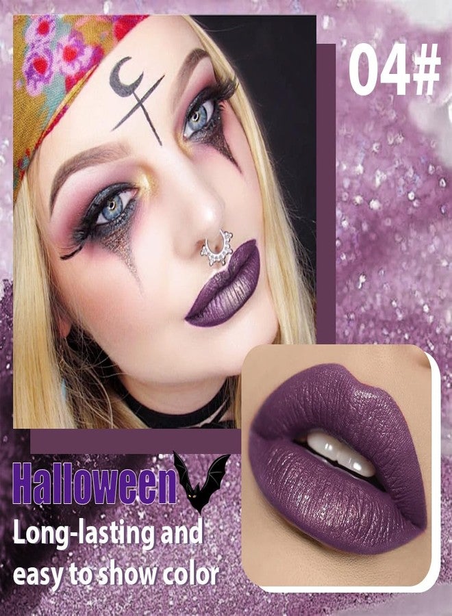 CAKAILA Dark Purple Metallic Lipstick for Women,Glitter Sparkling Liquid Lipstick,Long Lasting Waterproof Lightweight Comfortable Non-Drying Bold Dark Lip Gloss for Gothic Stage Makeup,Vegan - Image 2