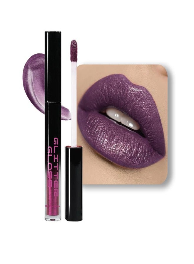 CAKAILA Dark Purple Metallic Lipstick for Women,Glitter Sparkling Liquid Lipstick,Long Lasting Waterproof Lightweight Comfortable Non-Drying Bold Dark Lip Gloss for Gothic Stage Makeup,Vegan - Image 1