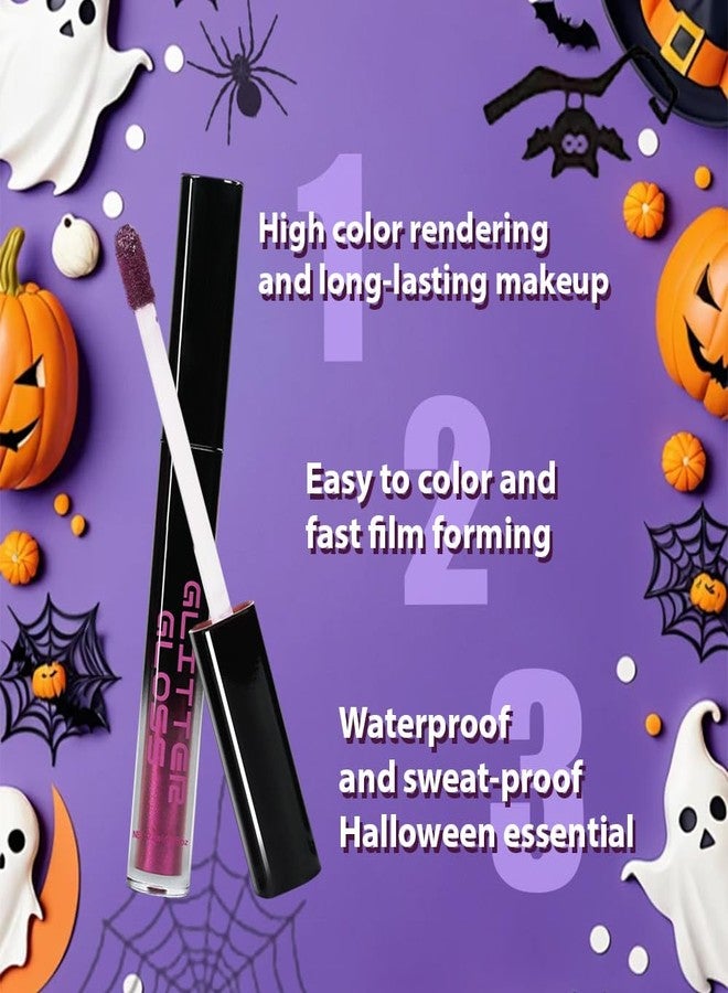 CAKAILA Dark Purple Metallic Lipstick for Women,Glitter Sparkling Liquid Lipstick,Long Lasting Waterproof Lightweight Comfortable Non-Drying Bold Dark Lip Gloss for Gothic Stage Makeup,Vegan - Image 4