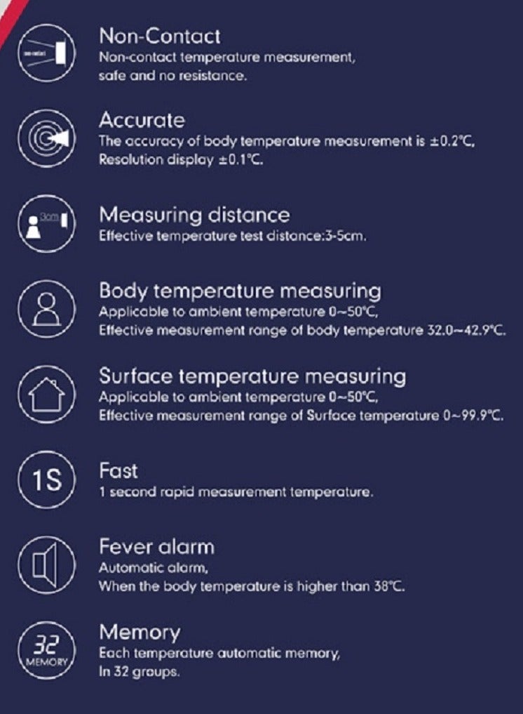 Medical Electronic Thermometer for Adults and Children, Children's Forehead Temperature Gun, Household, Accurate - Image 5