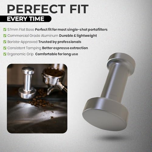 Rattleware Premium Aluminum Espresso Tamper (57 mm) - Ideal for Baristas & Coffee Lovers - Sleek Material & Design - Ultimate Tamping Precision & Consistency - Image 2