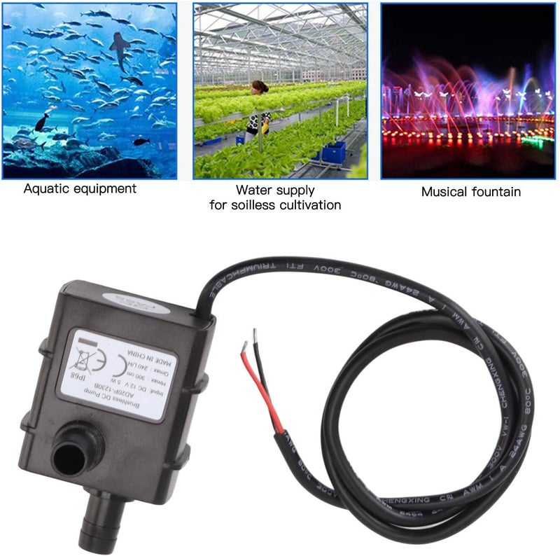 Micro Centrifugal Pump, Low Noise Anti Interference DC 12V Brushless Submersible 240LH for Aquarium - Image 3