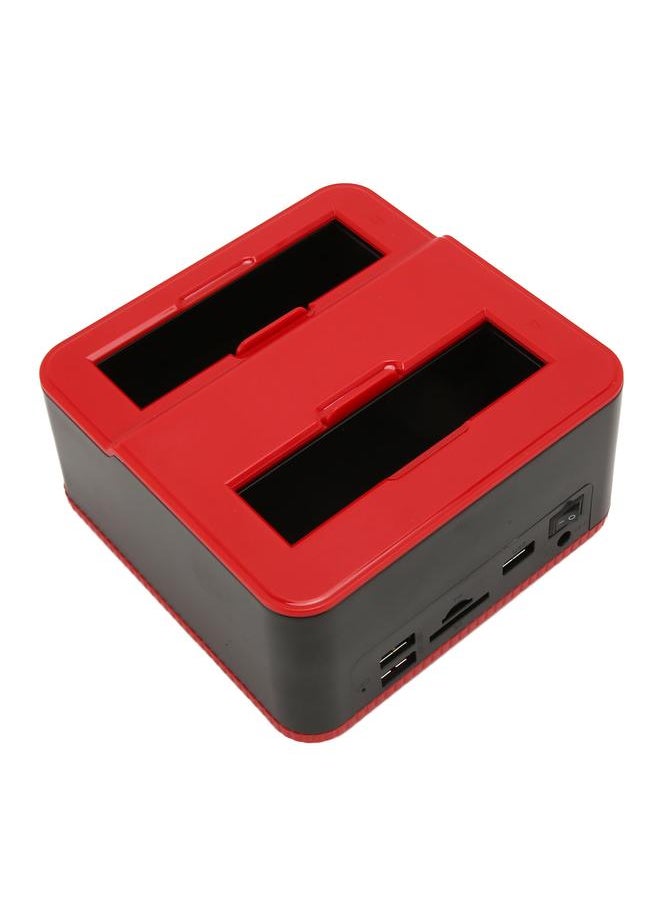Thoraya - USBC 3.0 to SATA external hard drive docking station for dual slot 2.5/3.5 inch SATA I II III SSD HDD disk duplicator cloner supports UASP and auto sleep and 2X8TB US standard - Image 1