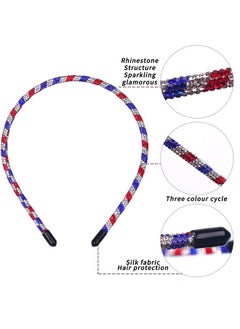 HOXIEYA HOXIEYA Independence Day Rhinestone Headband Blue Red Patriotic Hair Band 4th July Headband for Women Girls Patriotic Holiday Decoration Supllies 1pcs  - Image 4