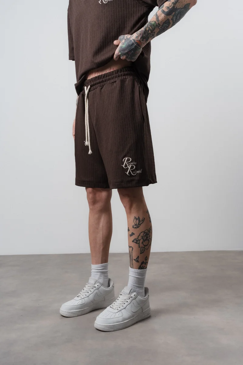 RESPIRE Men's Respire Relined Printed Shorts, Brown