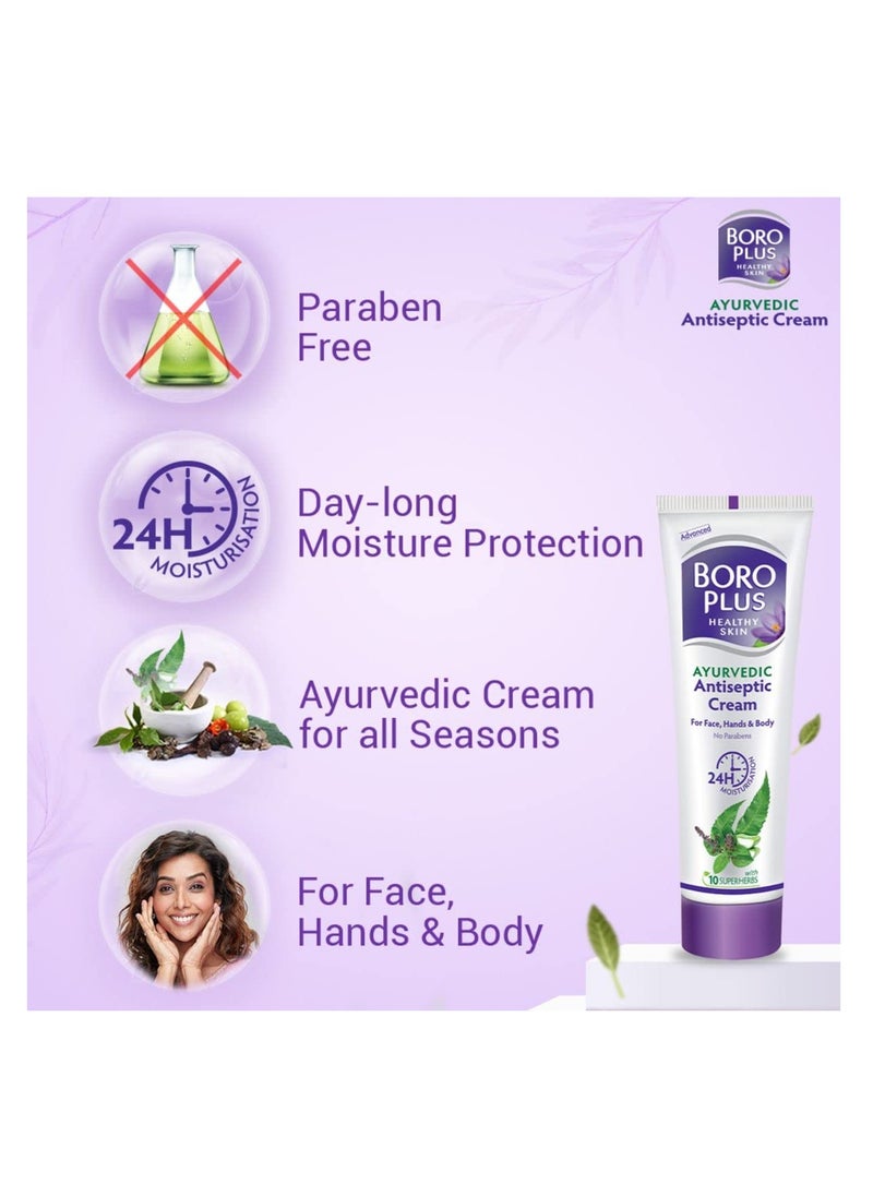 BOROPLUS Antiseptic Cream, Provides 24 Hour Moisturisation, Ayurvedic Cream For All Seasons, Hand, Body & Face, Nigh Cream With Goodness Of Neem, Tulsi & Aloe Vera, 80ml - pzsku/ZCEC06C3DB1005424DDD9Z/45/_/1740378562/f2e7c39b-9f02-4d60-bf43-7bd3ee525376