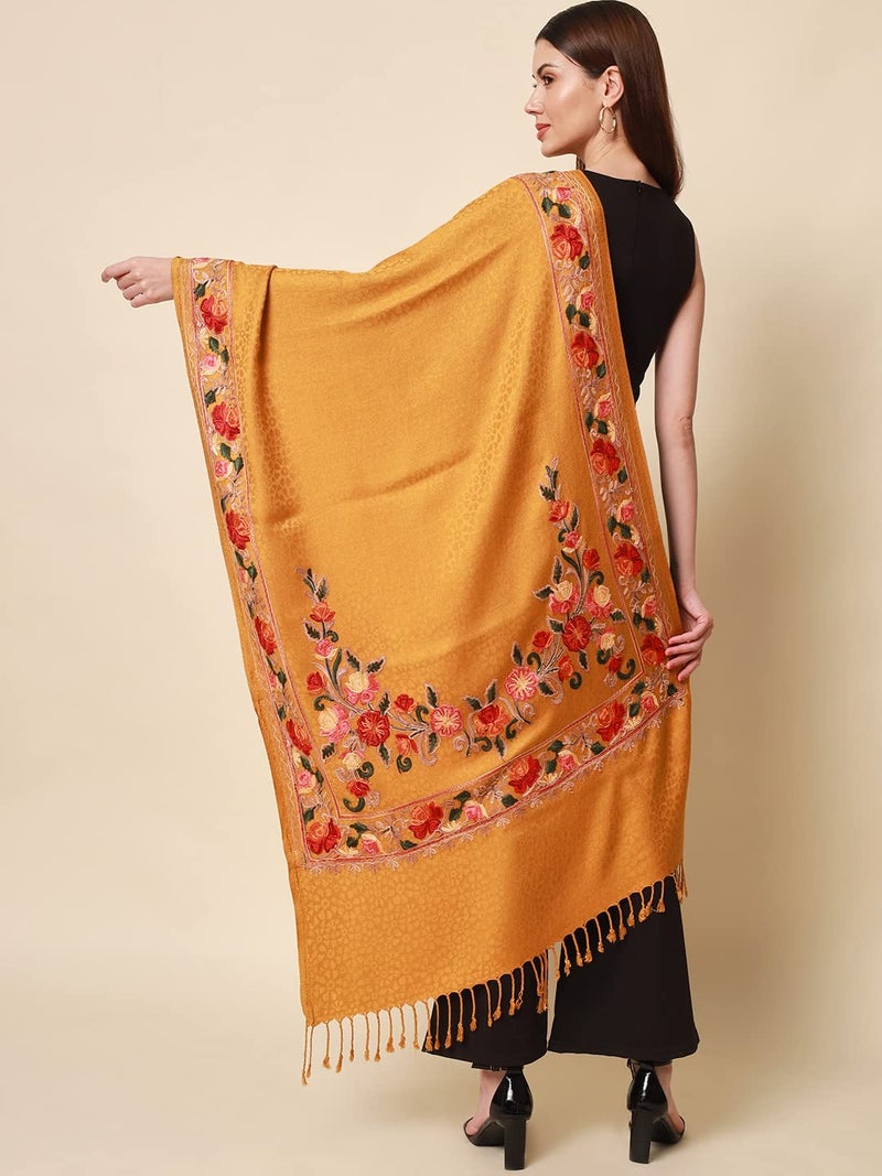 Pashmoda Women khushnuma Kashmiri Aari Embroidery Stole (Size: 71X203 CM) - Image 4