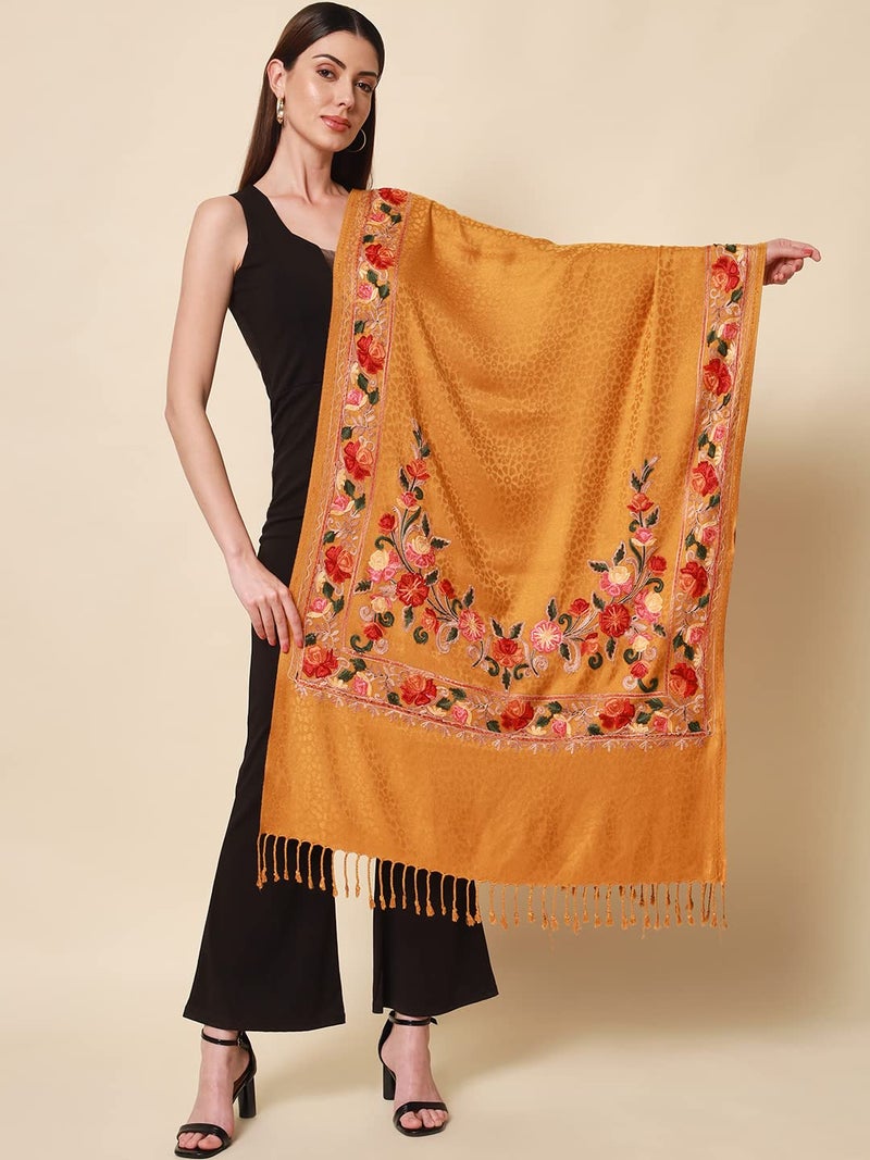 Pashmoda Women khushnuma Kashmiri Aari Embroidery Stole (Size: 71X203 CM) - Image 3