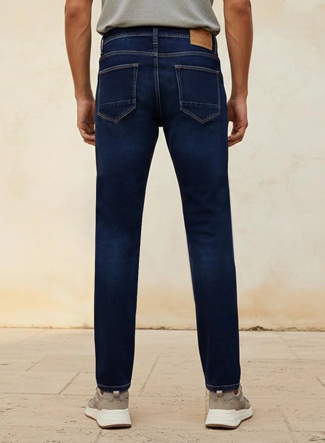 Splash FAV BLUE Tapered Fit Jeans with Pockets for Men | Best Price UAE