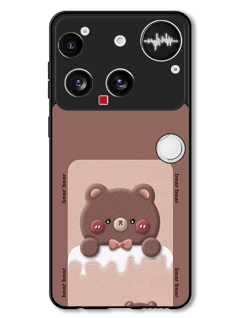 Theodor Case Compatible with Nothing Phone (3) 6.67 Inch Protection Shockproof Bumper Cover Bear Strawberry - Image 1