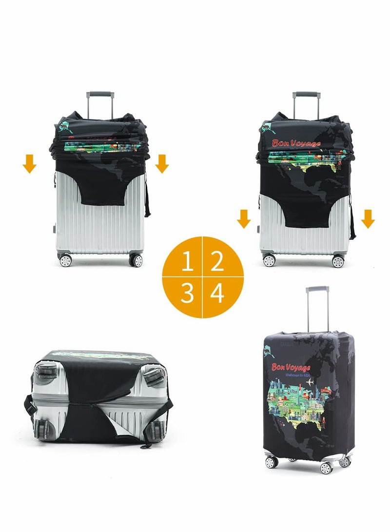 Excefore Luggage Cover, Water-Washable Suitcase Cover, Spandex Elastic Anti Scratch Luggage Protective Covers for 18-21 Inch Trolley Case  - Image 3