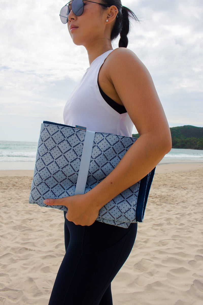 CGEAR Outdoor Travel Yoga Mat | Machine Washable Non-Slip Foldable & Portable Compact Workout Mat | Place on Yoga Mat | Exercise Mats - Folding Lightweight Yoga Mat for Women w strap 72" x 25" - Image 5