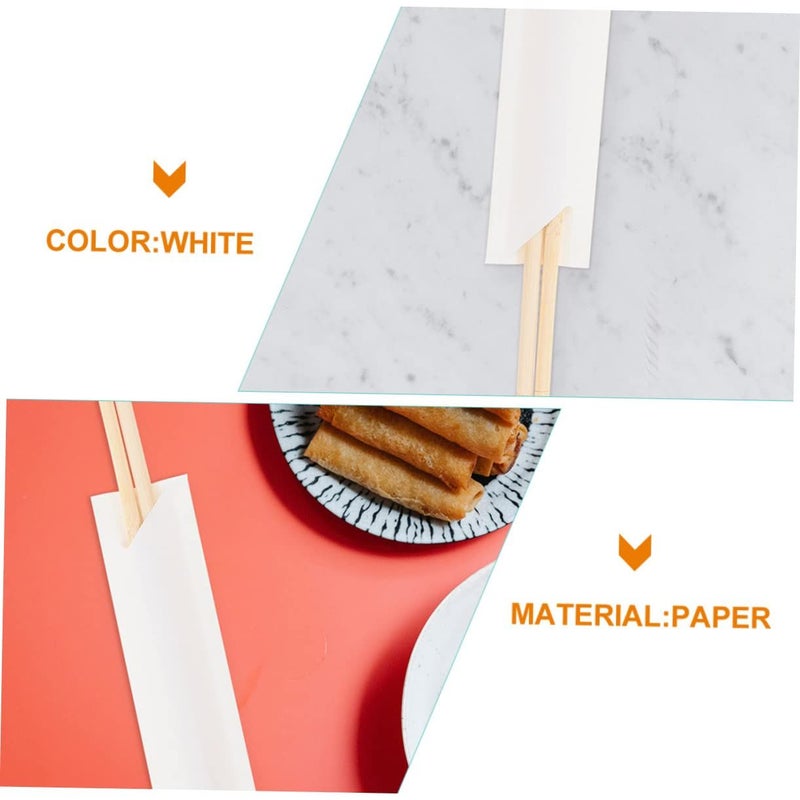 Bulk White Lamination Chopstick Sleeves 200 Pack Portable For BBQ Picnic Restaurant Travel - Image 5