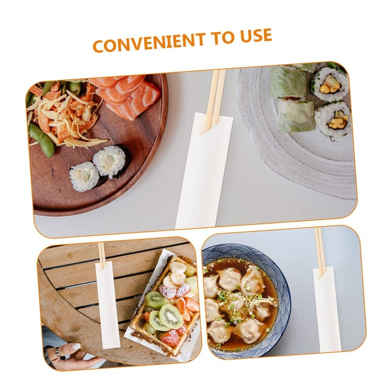 Bulk White Lamination Chopstick Sleeves 200 Pack Portable For BBQ Picnic Restaurant Travel - Image 3