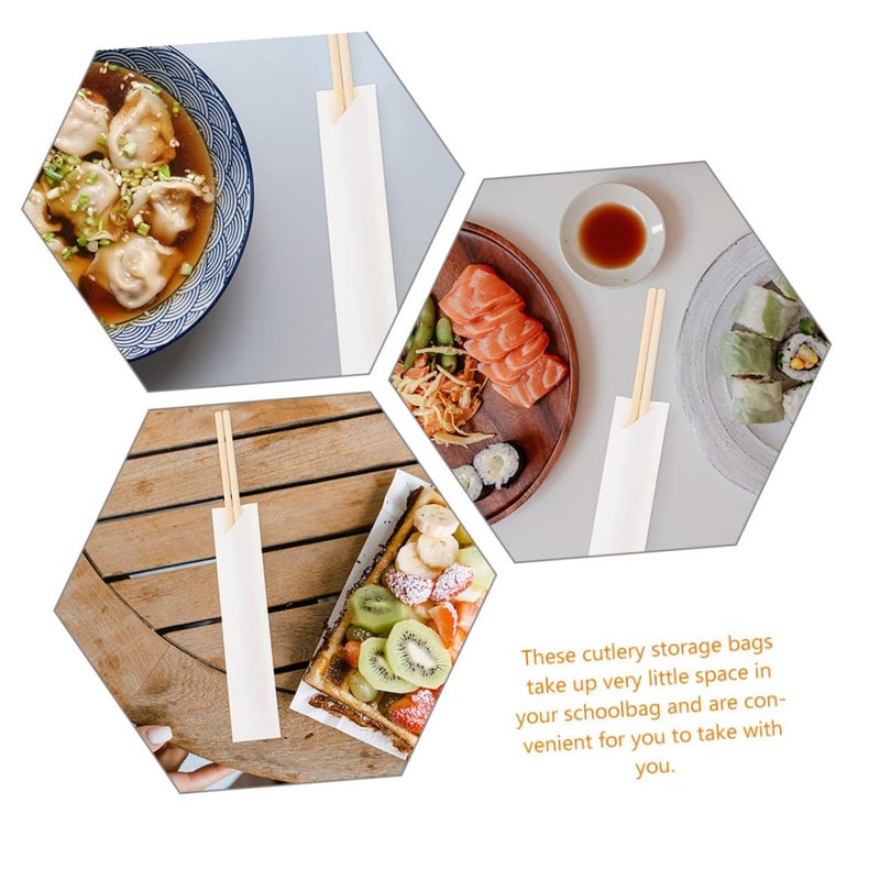 Bulk White Lamination Chopstick Sleeves 200 Pack Portable For BBQ Picnic Restaurant Travel - Image 4