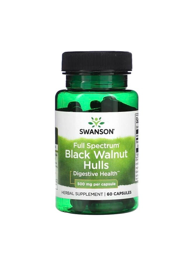 SWANSON قشور الجوز الأسود الطيف الكامل، 500 ملغ، 60 كبسولة