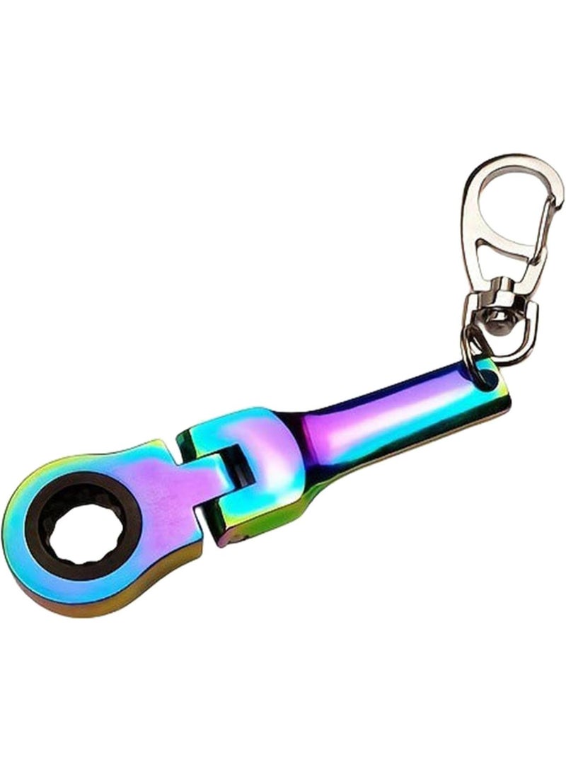 GGOOT Ratchet Wrench End Keychain - Portable Ratchet Wrench Keychain Hardware Tool,Wrench Key Ring Socket Wrench Mechanic Workshop Accessory  - Image 1