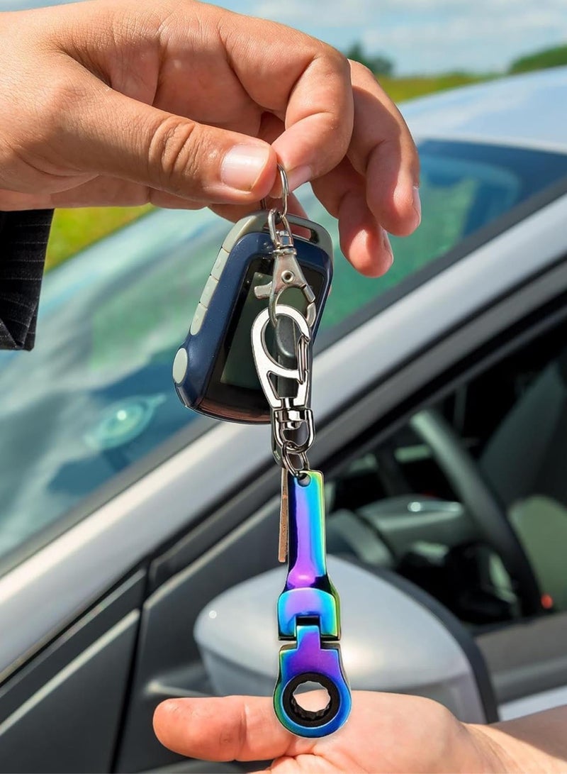 GGOOT Ratchet Wrench End Keychain - Portable Ratchet Wrench Keychain Hardware Tool,Wrench Key Ring Socket Wrench Mechanic Workshop Accessory  - Image 3