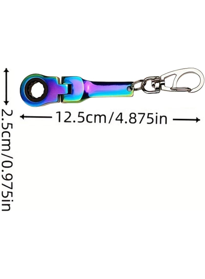 GGOOT Ratchet Wrench End Keychain - Portable Ratchet Wrench Keychain Hardware Tool,Wrench Key Ring Socket Wrench Mechanic Workshop Accessory  - Image 5