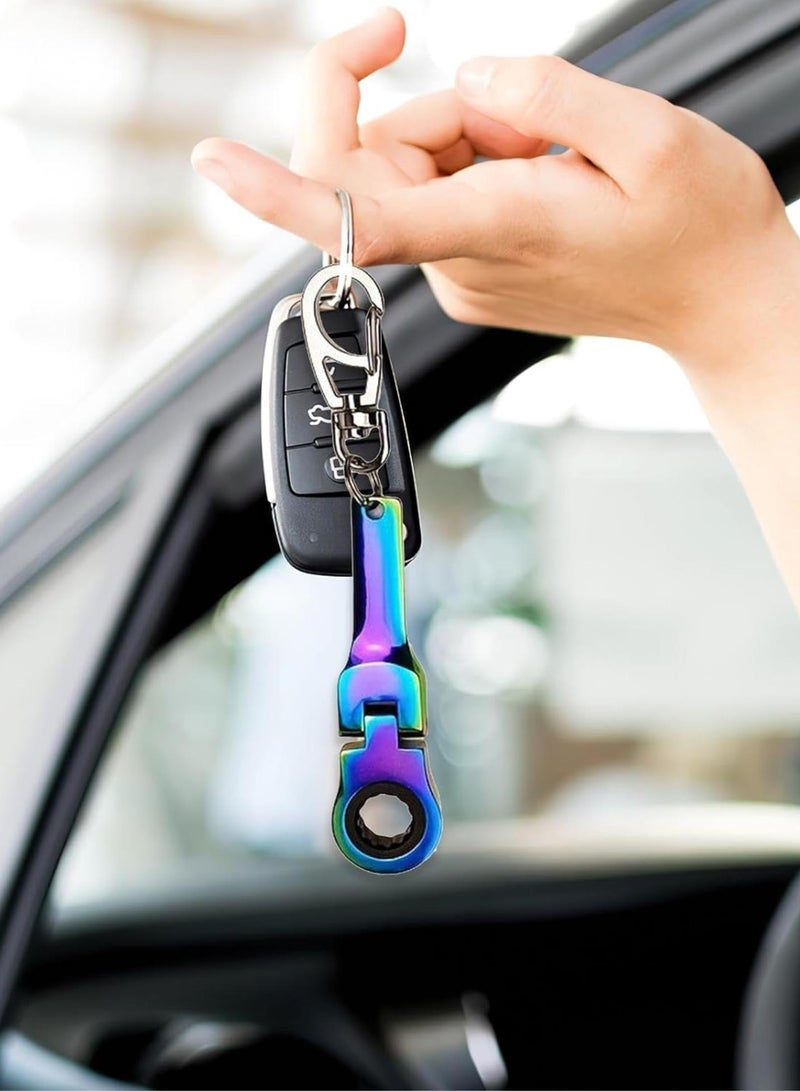 GGOOT Ratchet Wrench End Keychain - Portable Ratchet Wrench Keychain Hardware Tool,Wrench Key Ring Socket Wrench Mechanic Workshop Accessory  - Image 2