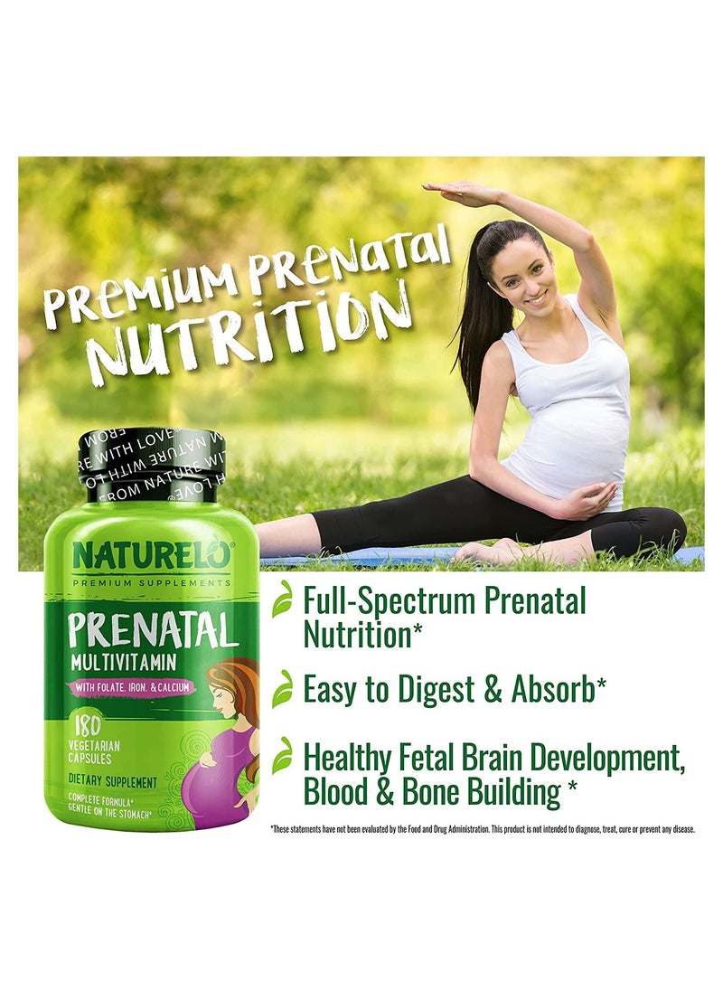 NATURELO - Prenatal Multivitamin With Folate, Iron,& Calsium 180 Vegetarian Capsule - Image 1