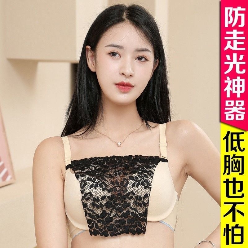 Women'S Leisi Strapless Anti-Running Light Artifact Exquisite Short Invisible Lace Lace One-Piece Traceless Chest - Image 2