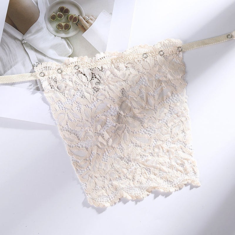 Women'S Leisi Strapless Anti-Running Light Artifact Exquisite Short Invisible Lace Lace One-Piece Traceless Chest - Image 1
