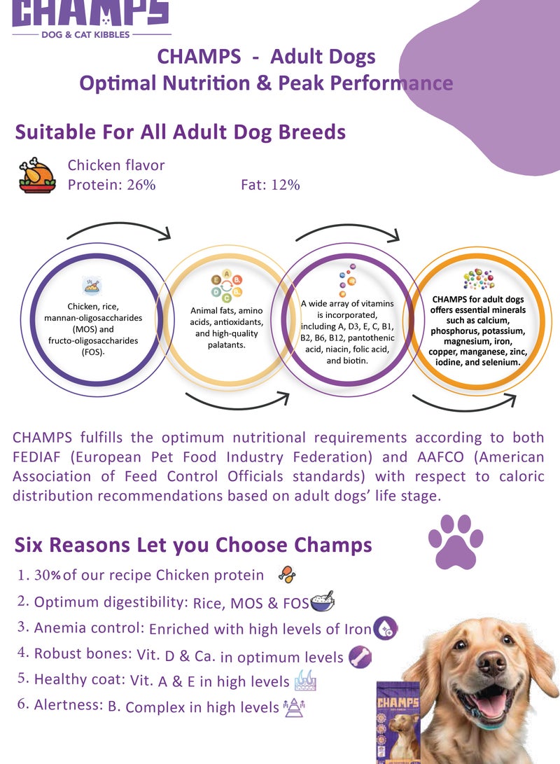 تشامبس طعام كلاب كبار بريميوم – نكهة الدجاج – 10 كجم - Image 4