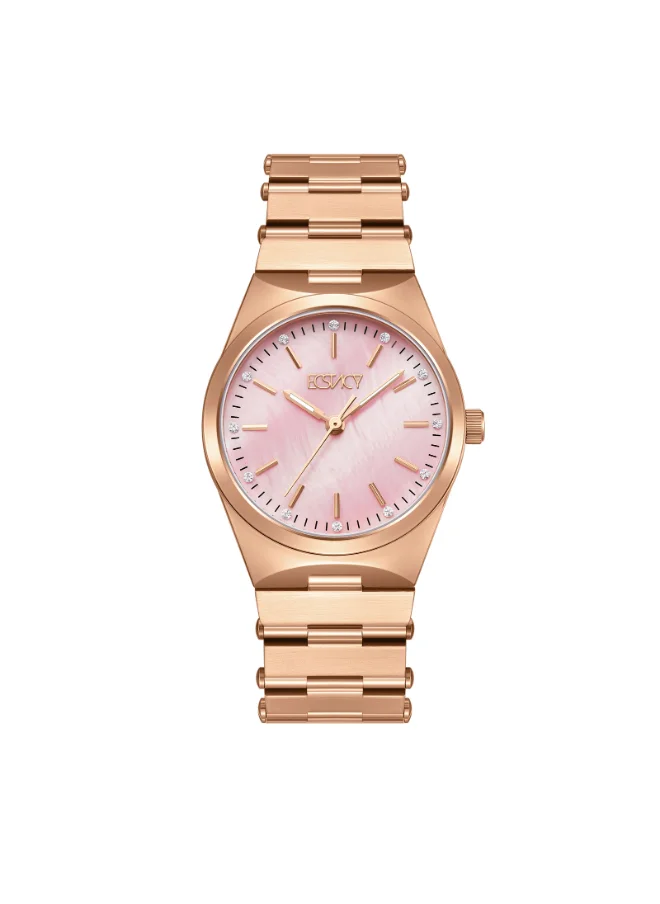 إكستاسي Women's Analog Display Watch With Rose Gold Stainless Steel  Strap - E24501-RBKMK