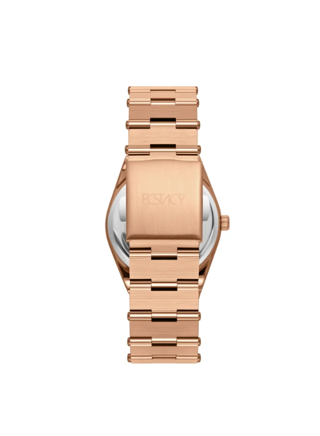 ECSTACY Women's Analog Display Watch With Rose Gold Stainless Steel  Strap - E24501-RBKMK