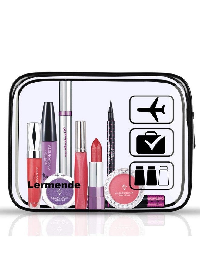 Lermende 2pcs Clear Toiletry Bag TSA Approved Travel Bag,Carry On for Travel,Airport Airline Accessories Compliant Bag,Quart Sized Makeup Cosmetic bag Women Men (Black, 2 Pack) - Image 5
