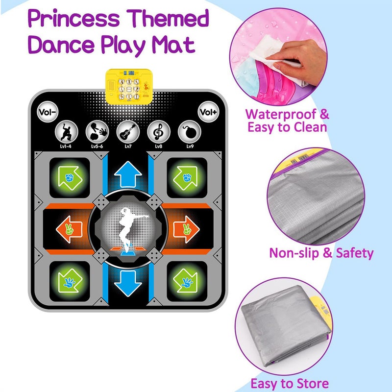 Dance Mat Electronic Dance Pad Multifunctional Piano Game Pad Outdoor Music Stepping Dance Mat Anti-slip Christmas Birthday 5 Game Modes 9 Difficulty Levels Outdoor Dance Blanket - Image 5