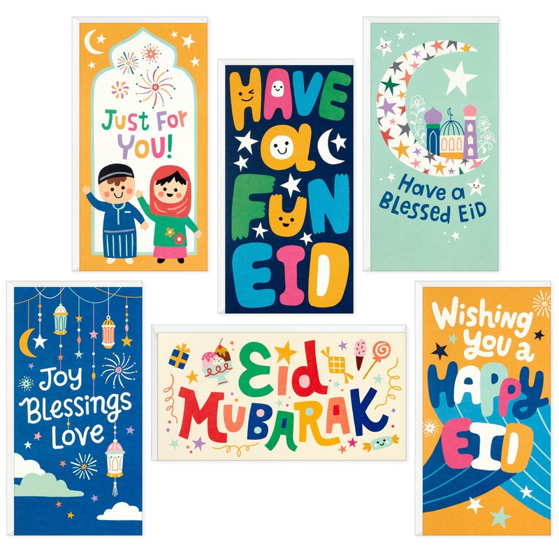 Hallmark Eid Mubarak Envelopes and Cards Assortment for Kids (36 Eid Money Cards with Envelopes) for Eid Al-Fitr or Eid Al-Adha, Golden Thread - Image 1