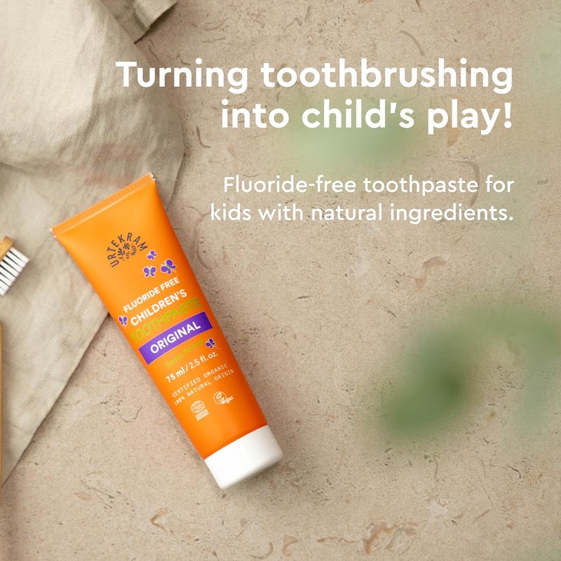 Urtekram Childrens Toothpaste Liquorice 75 ml No Fluoride 100 Ingredients of Natural Origin - Image 3