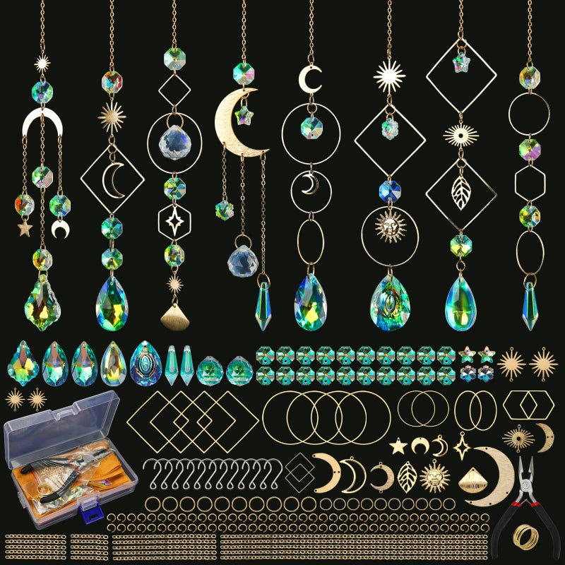 Worgree Sun Catcher Kits for Adults, 228pcs DIY Suncatcher Making Supplies Arts and Crafts for Girls Women Hanging Ornaments for Indoor Windows Prism with Crystal Balls Gift for Birthday Mother's Day - Image 1