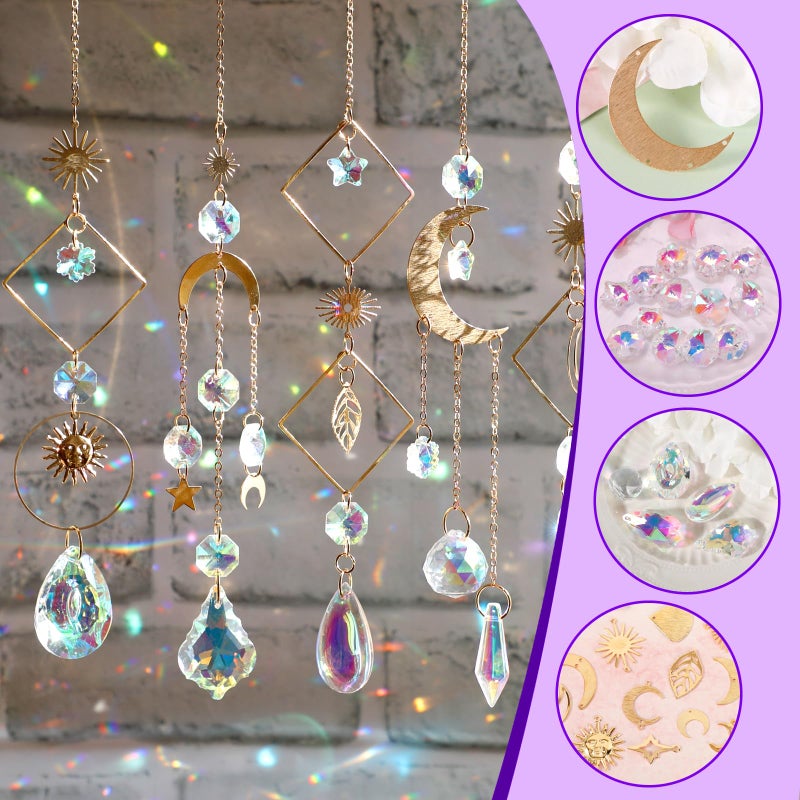 Worgree Sun Catcher Kits for Adults, 228pcs DIY Suncatcher Making Supplies Arts and Crafts for Girls Women Hanging Ornaments for Indoor Windows Prism with Crystal Balls Gift for Birthday Mother's Day - Image 2