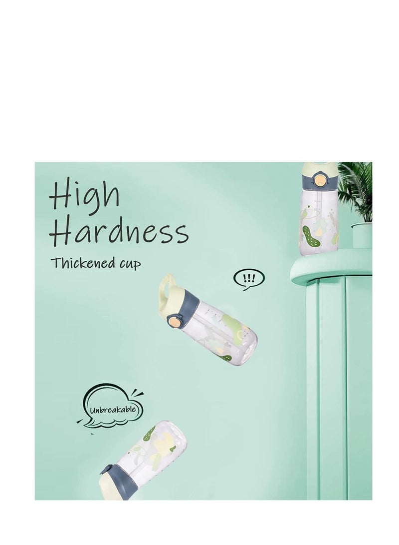 Y&D Kids Water Bottle Cute Toddler Cup with Straw Spill BPA FREE Leak Proof Easy Clean & Carry Handle Leakproof Durable Plastic Drinking for Boys and Girls Child, Indoor Outdoor - Image 2