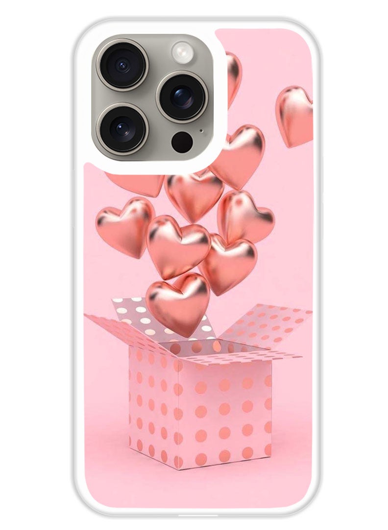 Theodor Protective Case Cover For APPLE IPHONE 15 Pro Boxes Of Love  (White Bumper) - Image 1