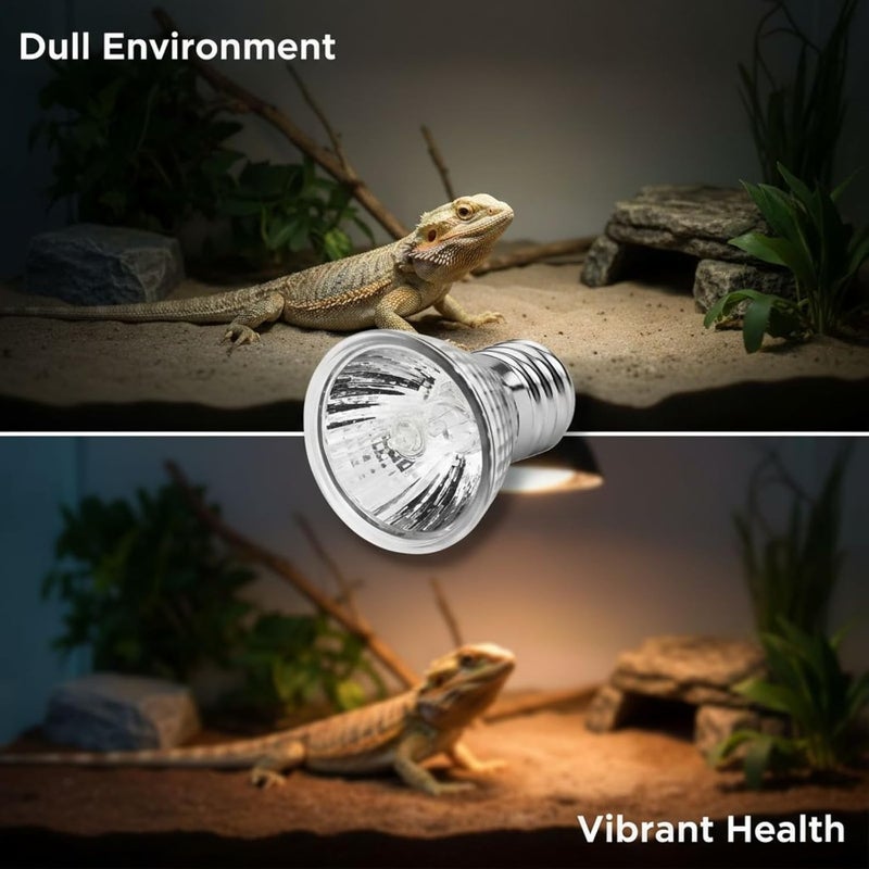 Reptile 50W Uva Uvb Heat Bulb, Turtle Basking Light 2 Pcs Set, Promote Calcium Absorption, for Pet Heating, Chicken Coop & Brooding - Image 2