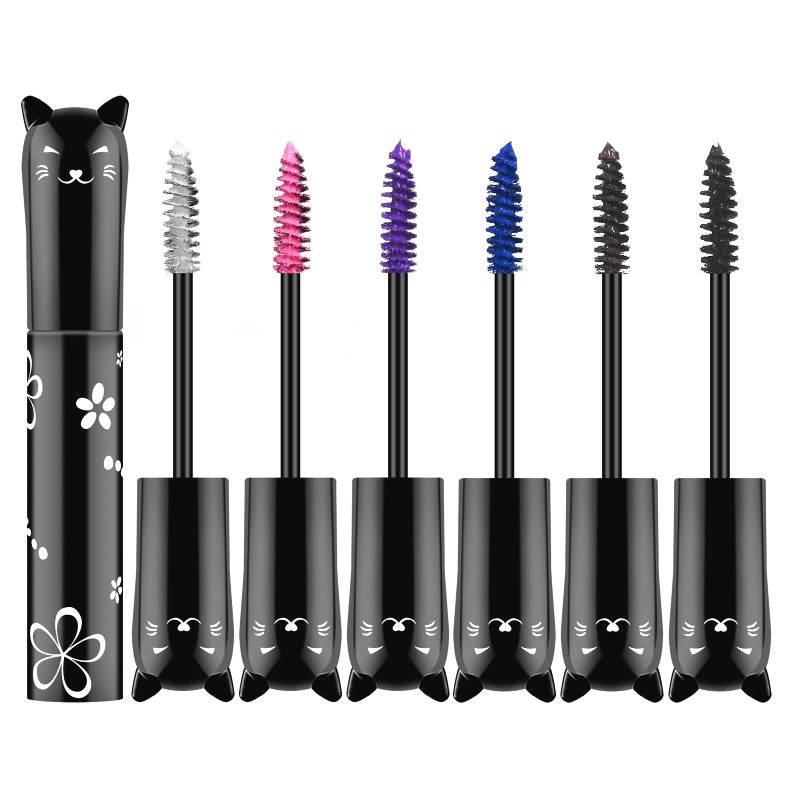 Ownest 6 Colors Mascara Set, Rainbow Colorful Mascara for Thicking Charming Lashes-looking, Waterproof Lasting, Neon Color Eyelashes Makeup Set - Image 1