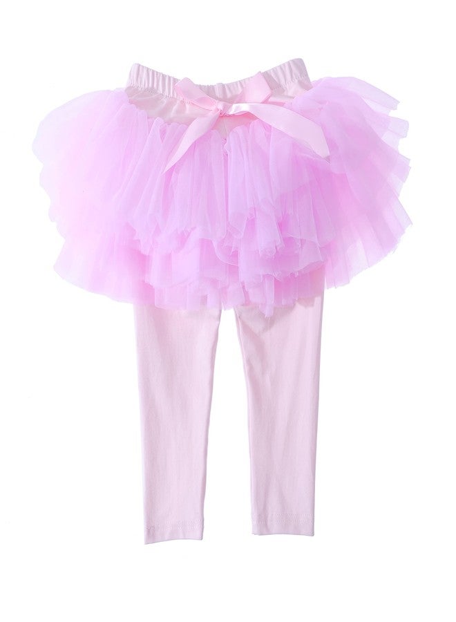Ashken Baby Toddler Girls' Tutu Leggings Tulle Ruffle Skirted Pants Footless Tights (2T-3T) Pink - Image 2