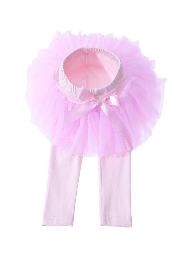 Ashken Baby Toddler Girls' Tutu Leggings Tulle Ruffle Skirted Pants Footless Tights (2T-3T) Pink - Image 3