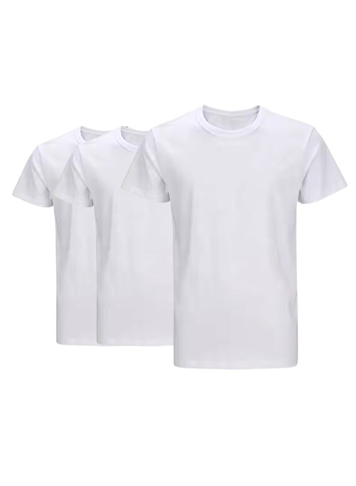 Pierre Donna Men's Cotton Underwear Plain White T-Shirt R'Neck For Daily Use Available Size M,l,XL,XXL,3XL - Image 1