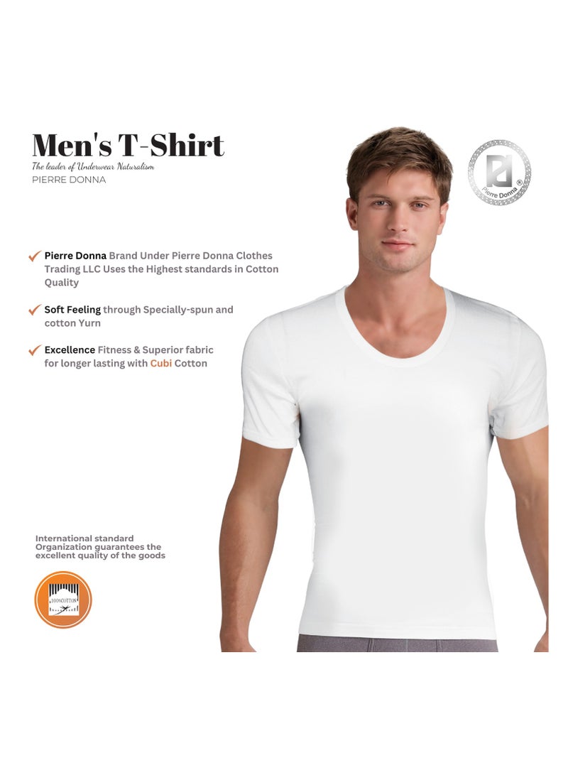 Pierre Donna Men's Cotton Underwear Plain White T-Shirt R'Neck For Daily Use Available Size M,l,XL,XXL,3XL - Image 3