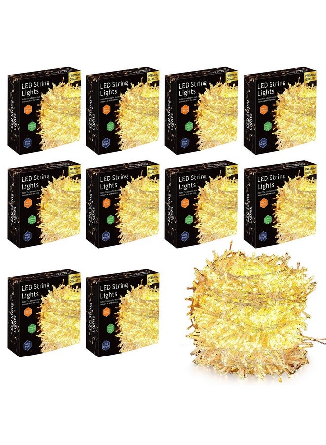Gesto أضواء سلسلة LED دافئة بيضاء - أضواء نحاسية مقاومة للماء للزينة المنزلية | ضوء أصفر لزينة ديوالي، أضواء للشرفة الخارجية، عيد الميلاد - (19 متر | عبوة من 10)  - Image 1