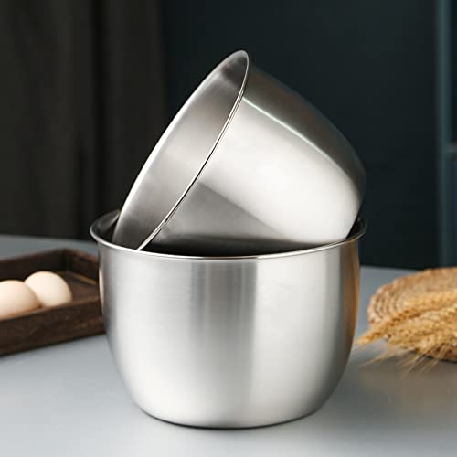 Partslety Stainless Steel Mixing Bowl, Kitchen 304 Salad Stainless Steel Mixing Deep Bowl, Anti-flying Design Kitchen Metal Bowls for Cooking Baking Marinating Cake Bread Salad 5.11 X 7.48 inches - Image 5