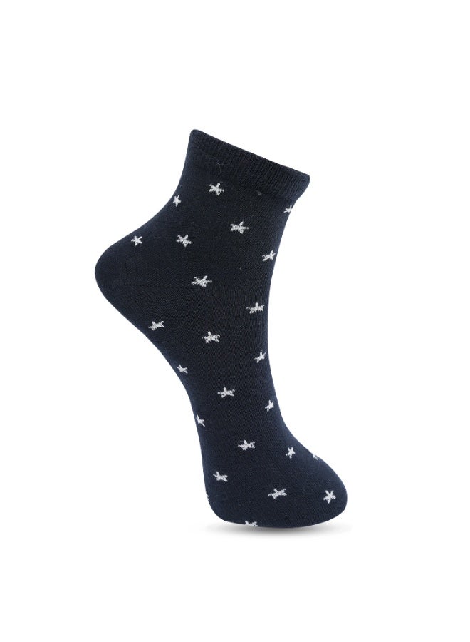 White Leaf Men's Breathable Cotton Corporate Ankle Socks - 3 Pairs, Cushion Comfort, Moisture Control - Free Size - Dark Blue - Image 2