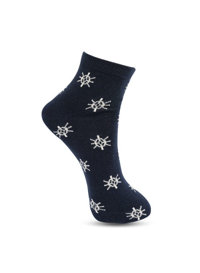 White Leaf Men's Breathable Cotton Corporate Ankle Socks - 3 Pairs, Cushion Comfort, Moisture Control - Free Size - Dark Blue - Image 4