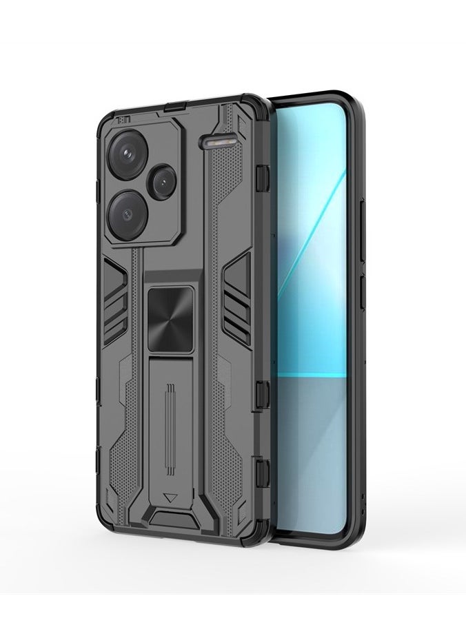 Generic Case for Xiaomi Redmi Note 13 Pro+ 5G/Plus 5G, Ultra-thin Protective Silicone TPU Shockproof Hybrid Hard PC Phone Cover, with Foldable Hidden Form Bracket  - Image 1