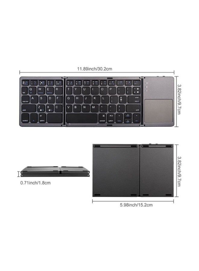 Seayoo Mini Folding Wireless Keyboard Bluetooth Portable Universal Foldable Touchpad for Android iOS Tablet Rechargeable Slim Lightweight Security Lock Screen for Travel Office Home - Image 2